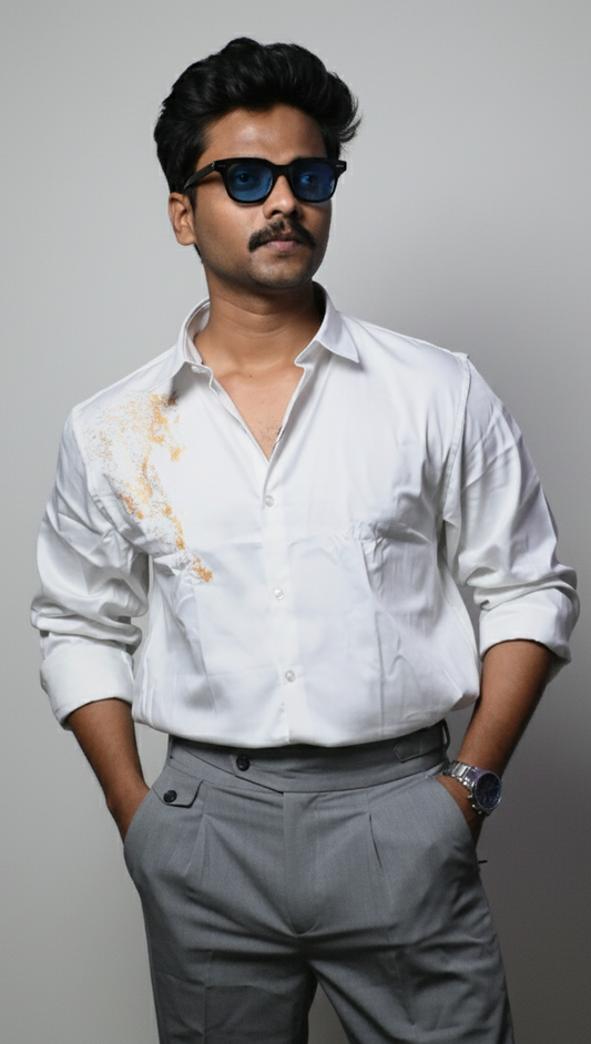 White Designer Golden horse Shirt