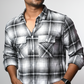 Black and White Double Pocket Checks Shirt