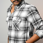 Black and White Double Pocket Checks Shirt