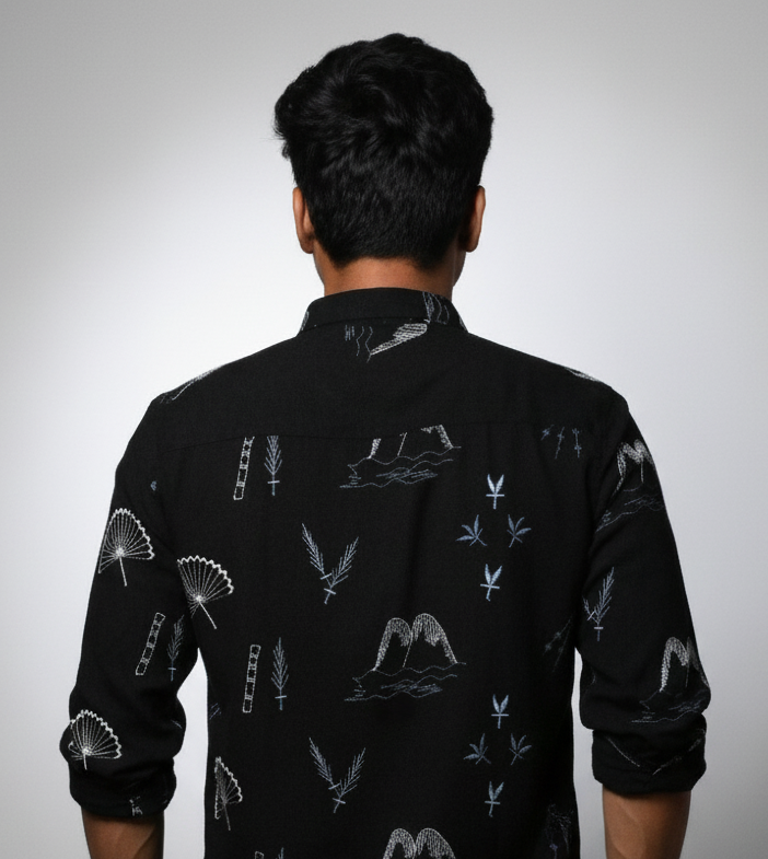 Luxury Black Embroidered Designer Shirt