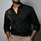 Black Designer Golden Horse Shirt