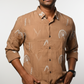 Luxury Brown Embroidered Designer Shirt