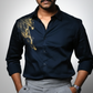 Navy Blue Designer Golden Horse Shirt