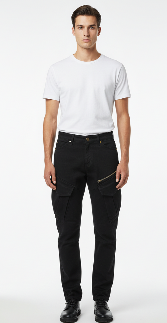 Thigh-Pocket Cargo Pant - Black