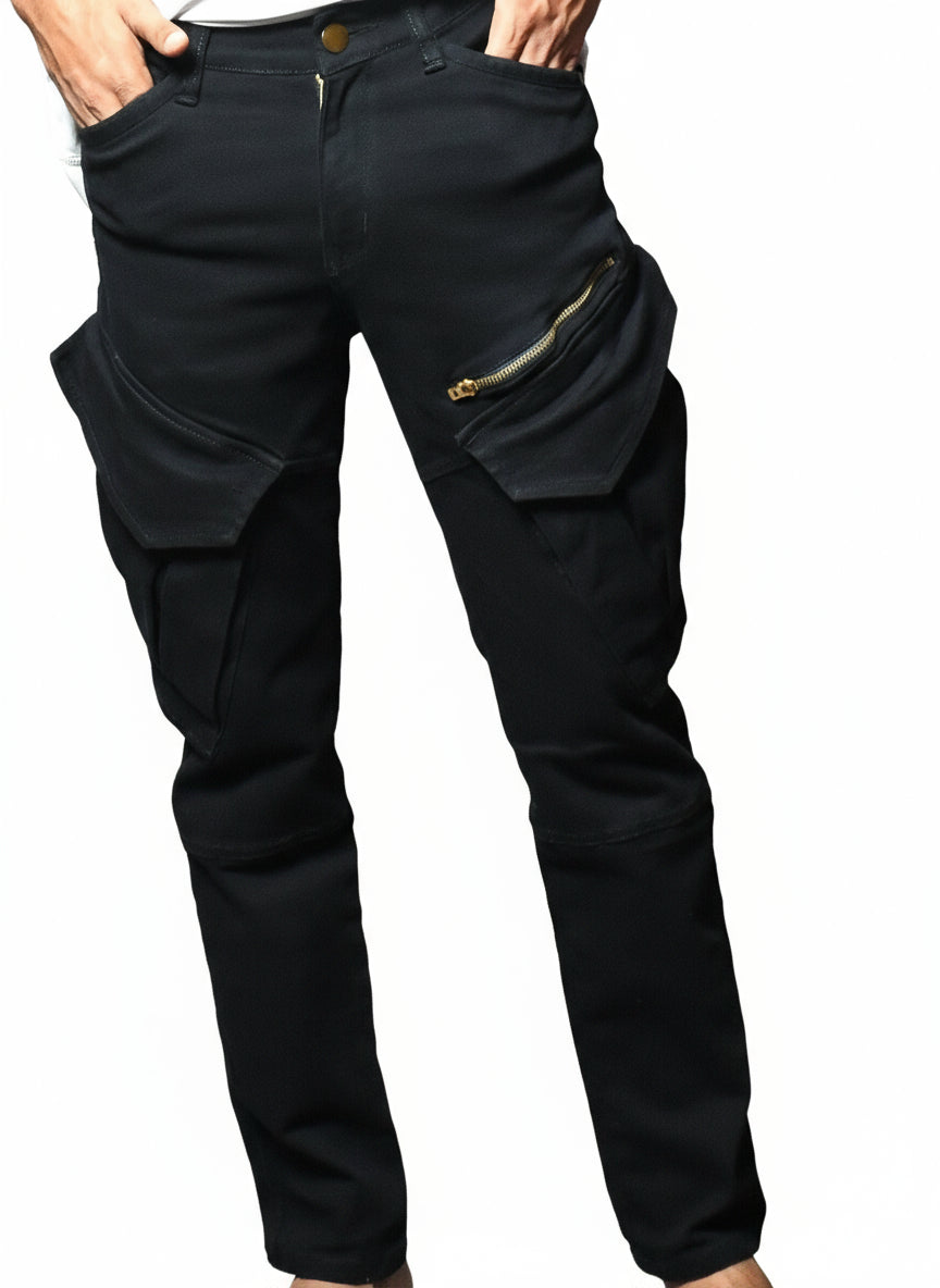Thigh-Pocket Cargo Pant - Black