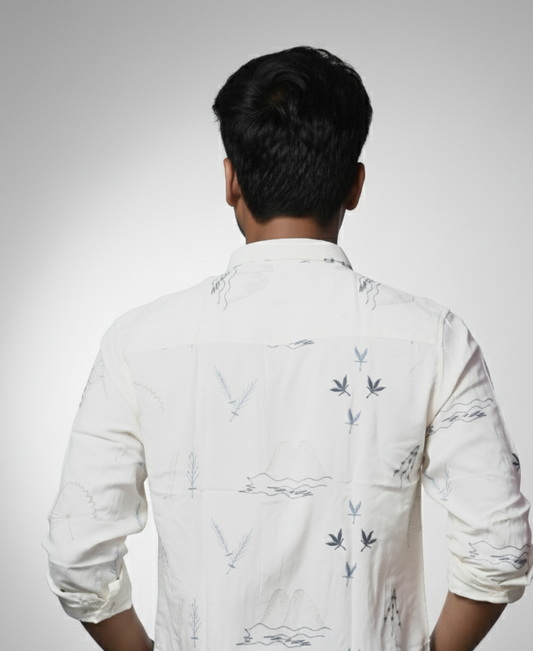 Luxury Off-White Embroidered Designer Shirt