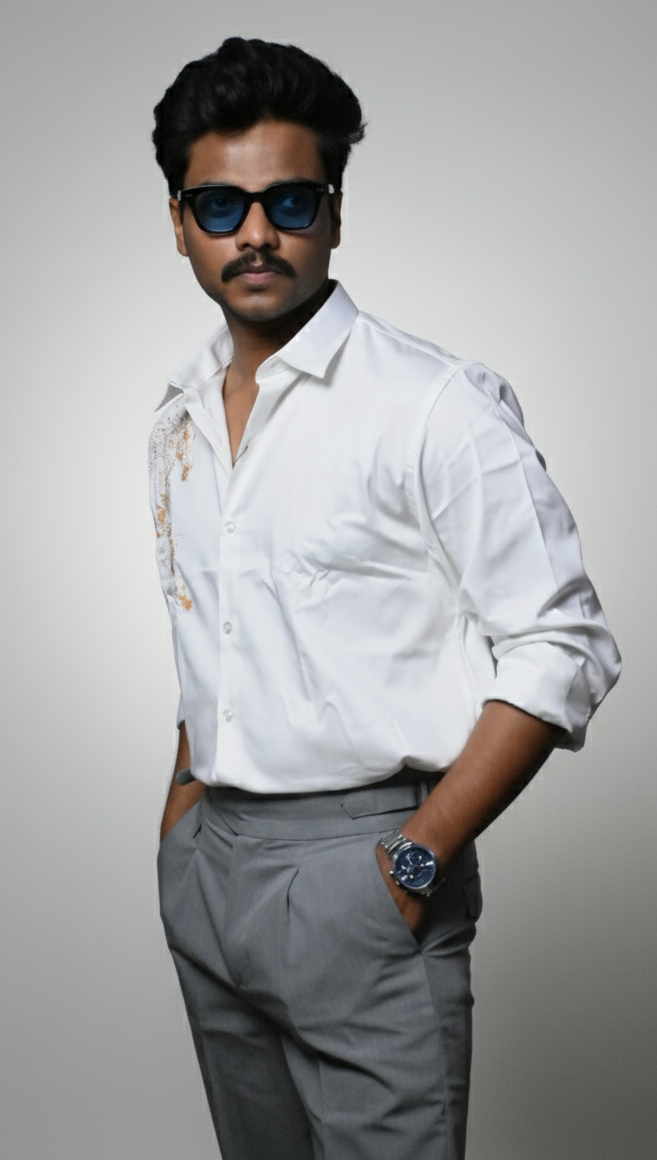 White Designer Golden horse Shirt